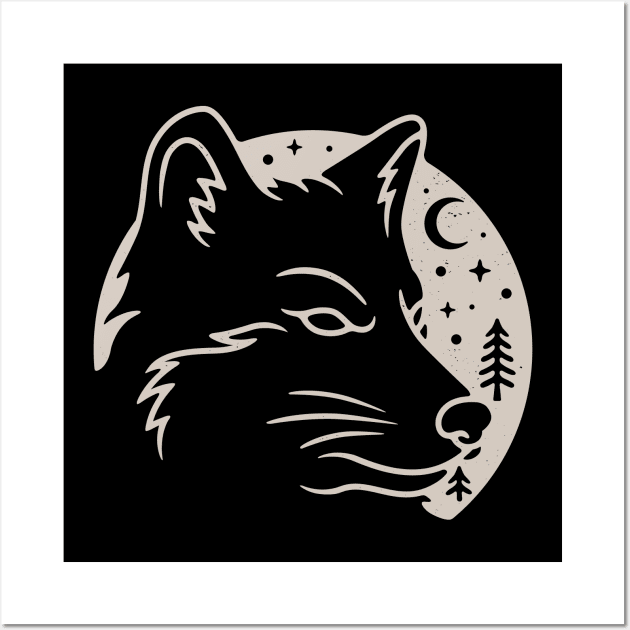 Wolf Moon Wall Art by quilimo